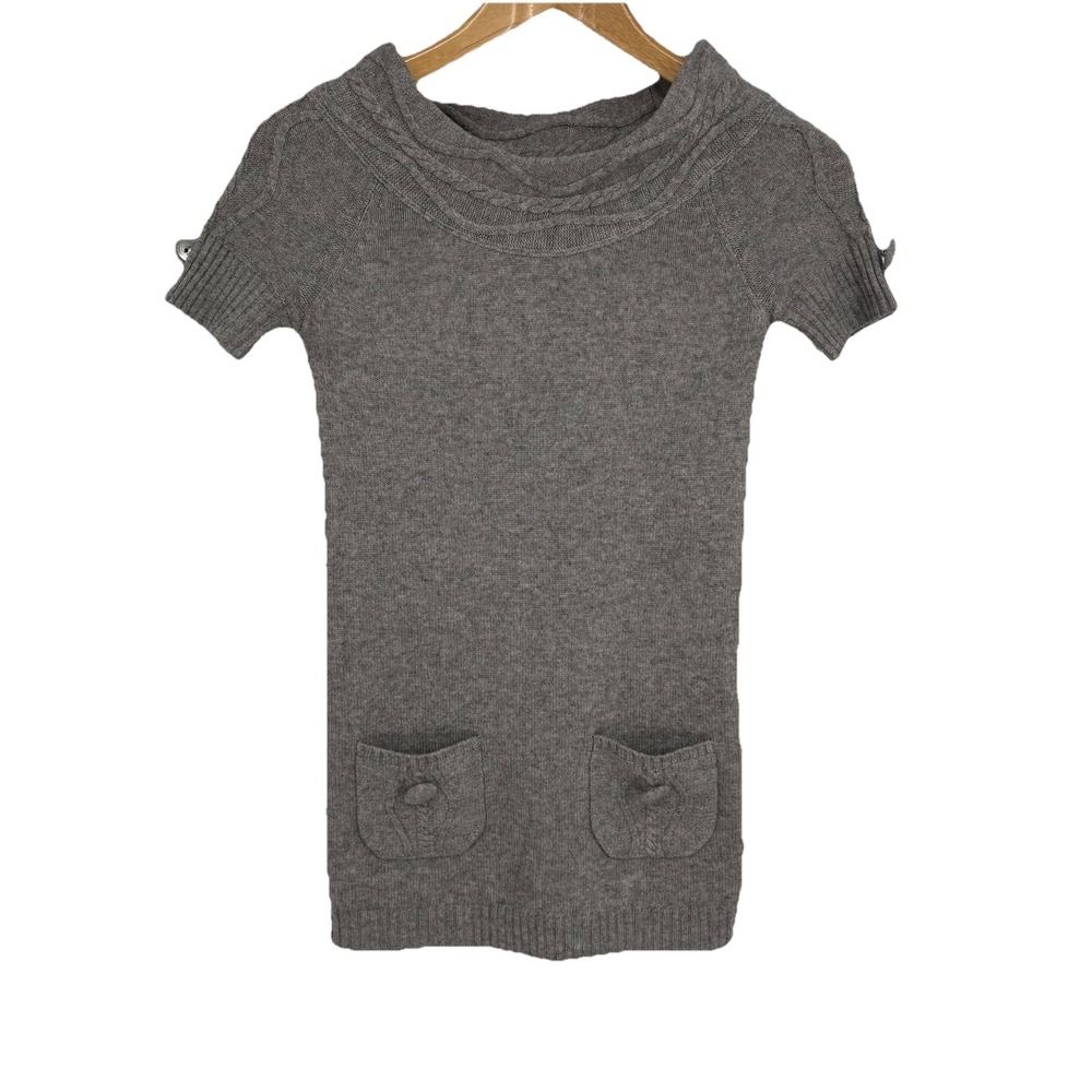 Emma & Posh Womens Merino Wool Cashmere Blend Sweater XS Gray Y2K Old Money